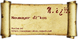 Neumayer Ákos névjegykártya