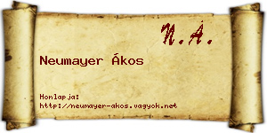 Neumayer Ákos névjegykártya